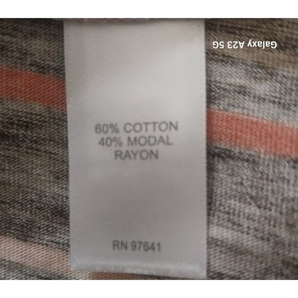 Pure Jill Gray & Pink Striped Long Sleeve Tunic Top Size M - Picture 5 of 8